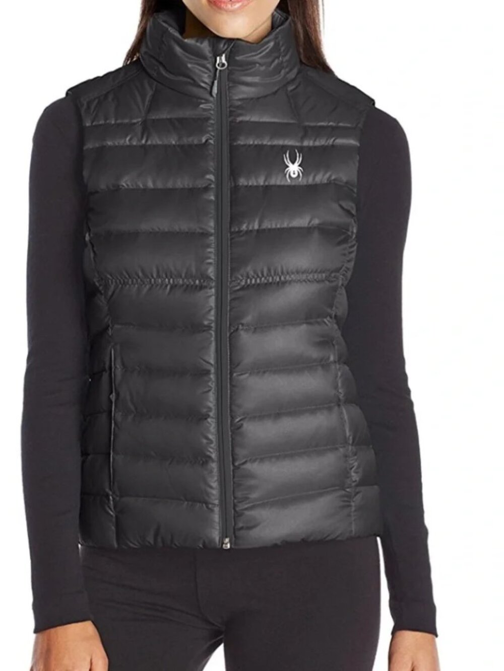 Spyder Women’s Black Quilted Puffer Vest Size M .